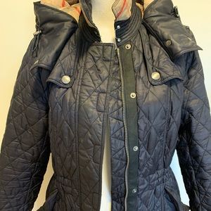 burberry black dancourt quilted hooded winter jacket coat